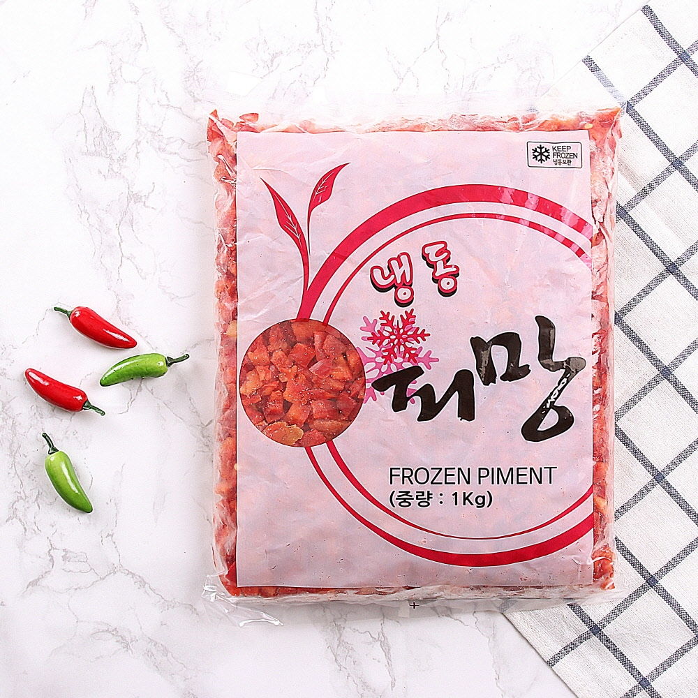 글로벌 홍피망 다이스(10mm) 1kg 냉동